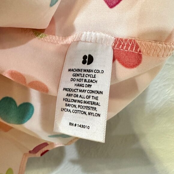 Dot Dot Smile Pink Red Blue Heart Print Girls' Cap Short Sleeve Dress 12/24M - Picture 3 of 5